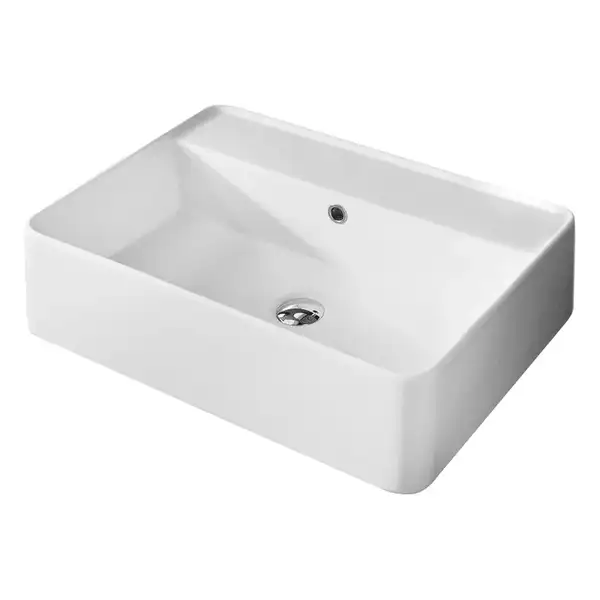 Умивальник на стльницю із переливом Nic Design Semplice 60х45х16 см, білий глянець N/F (001384001 NF)