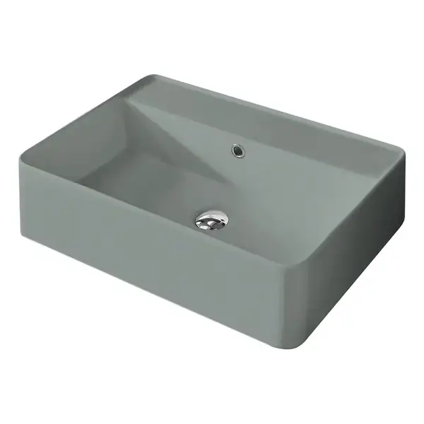 Умивальник на стільницю із переливом Nic Design Semplice 60х45х16 см, Cemento матовий N/F (001384047 NF)