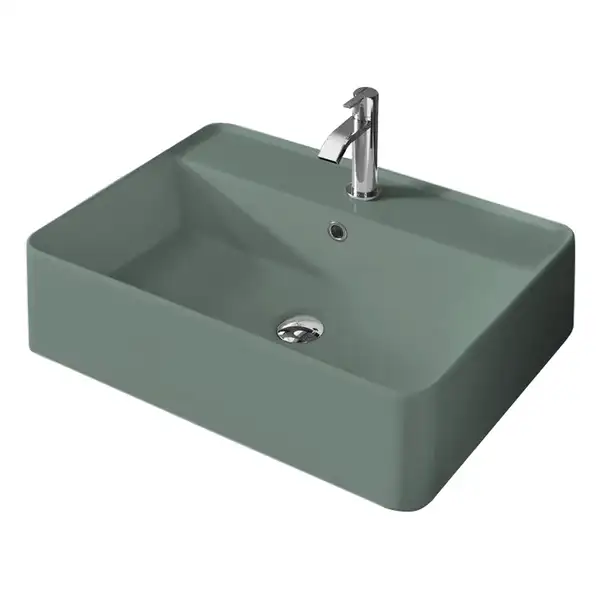 Умивальник на стільницю Nic Design Semplice 60х45х16 см з отвором під змішувач, Salvia матовий C/F (001384067 CF)