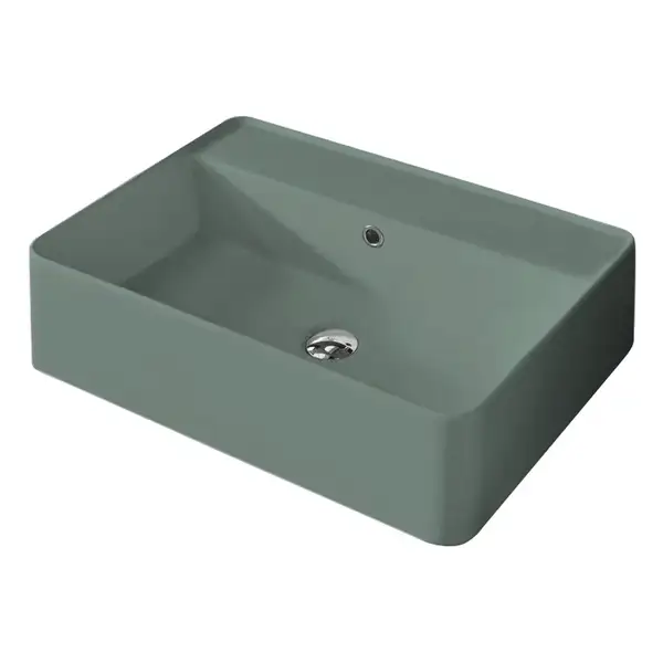 Умивальник на стільницю з переливом Nic Design Semplice 60х45х16 см, Salvia матовий N/F (001384067 NF)