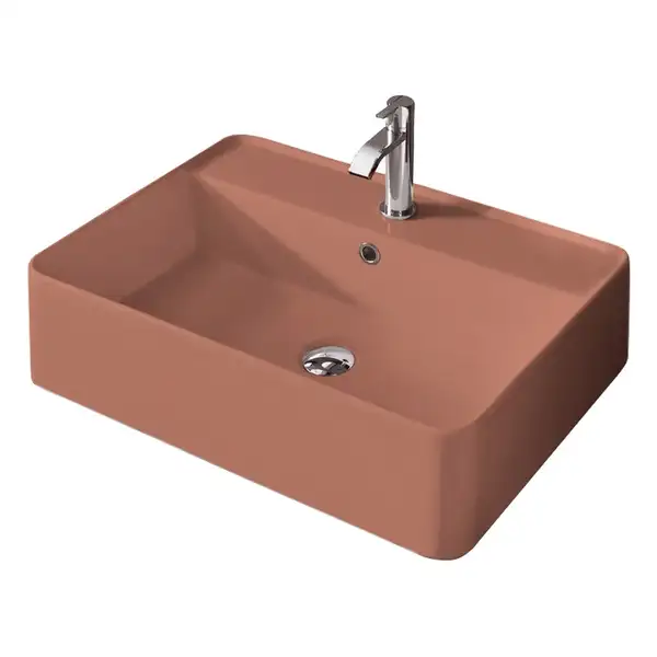 Умивальник на стільницю Nic Design Semplice 60х45х16 см з отвором під змішувач, Fard глянець C/F (001384072 CF)