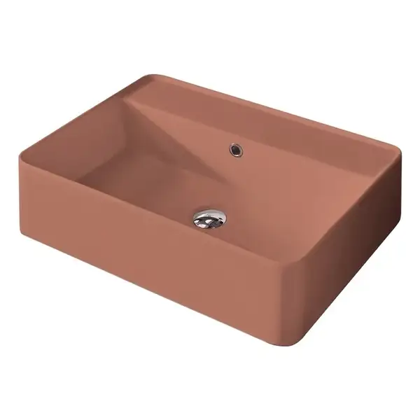 Умивальник на стільницю з переливом Nic Design Semplice 60х45х16 см, Fard глянець N/F (001384072 NF)