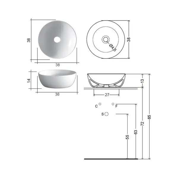Nic-Design Умивальник на стільницю Nic Design Ovvio 38x14 см, Cipria matt (001446060) Nic-Design Умивальник на стільницю Nic Design Ovvio 38x14 см, Cipria matt (001446060)