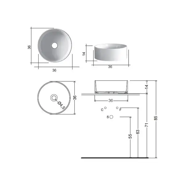 Nic-Design Умивальник на стільницю Nic Design Ovvio 36х14 см, Cemento matt (001448047) Nic-Design Умивальник на стільницю Nic Design Ovvio 36х14 см, Cemento matt (001448047)