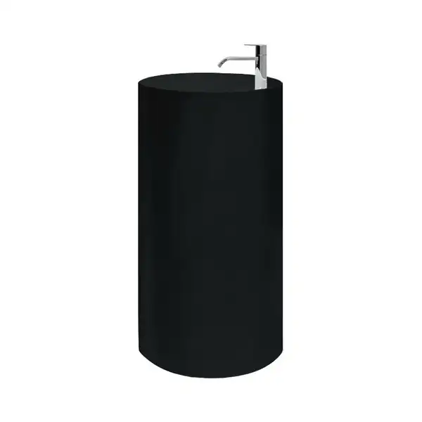 Умивальник окремо стоячий з отвором під змішувач Nic Design Ovvio 45х85 см, чорний глянець (001454008)
