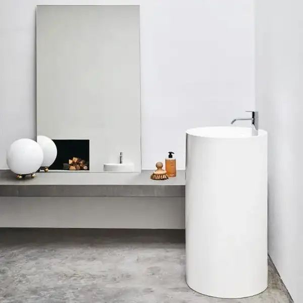 Умивальник окремо стоячий з отвором під змішувач Nic Design Ovvio 45х85 см, Argilla матовий (001454052)