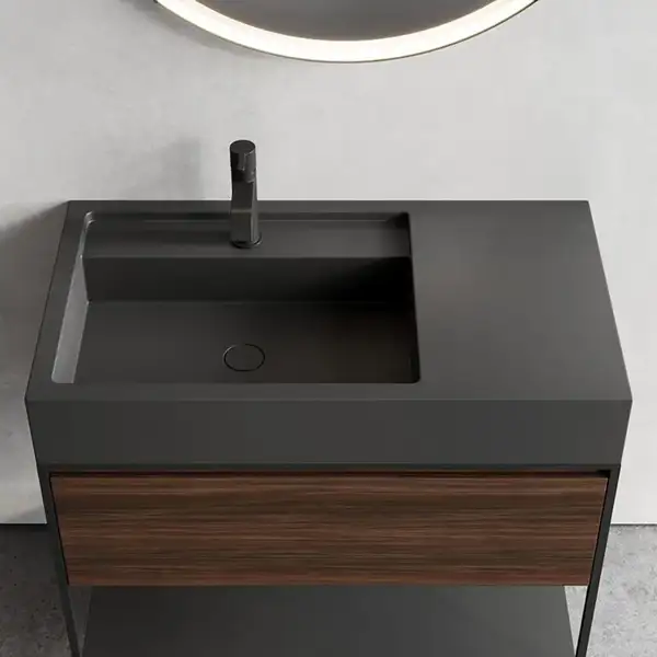 Nic-Design Умивальник підвісний Nic Design Elen 120 чаша зліва, antracite (001734CF013) (001734013CF)