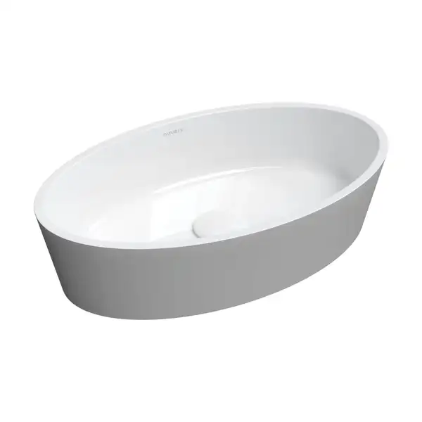 умывальник Omnires Bari 50x30 white/gloss grey (BARI500UNBSP)