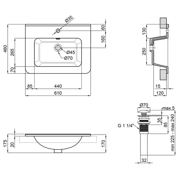 Раковина Qtap Albatross 9H 600х460х180 White с донным клапаном QT01119060HW Раковина Qtap Albatross 9H 600х460х180 White с донным клапаном QT01119060HW