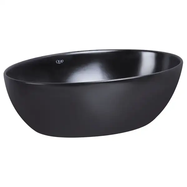 Раковина-чаша Qtap Leo 450х305х160 Matt black с донным клапаном QT1111A052MB