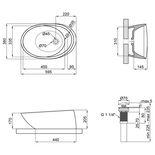 Раковина Qtap Scorpio 590х380х190 White с донным клапаном QT14111037W Раковина Qtap Scorpio 590х380х190 White с донным клапаном QT14111037W