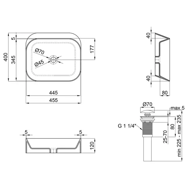 Раковина-чаша Qtap Scorpio 450х390х120 White с донным клапаном QT14112242W Раковина-чаша Qtap Scorpio 450х390х120 White с донным клапаном QT14112242W