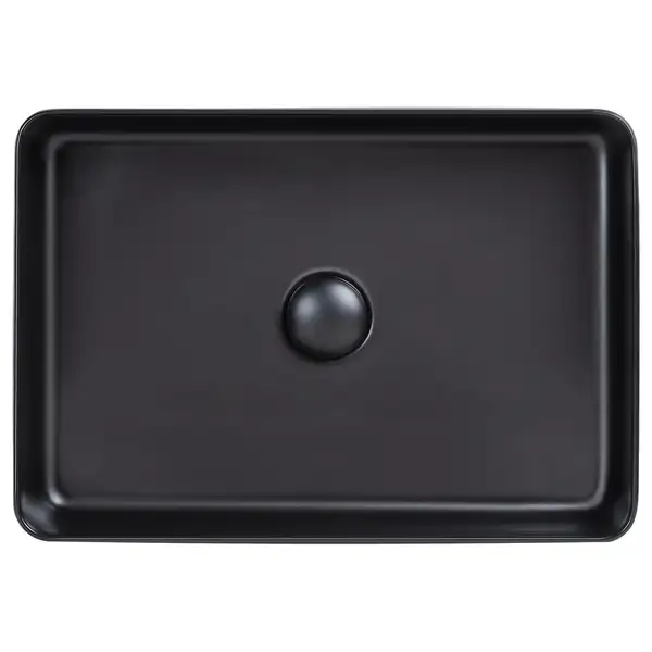 Раковина-чаша Qtap Tern 500х350х145 Matt black с донным клапаном QT1711A055MB