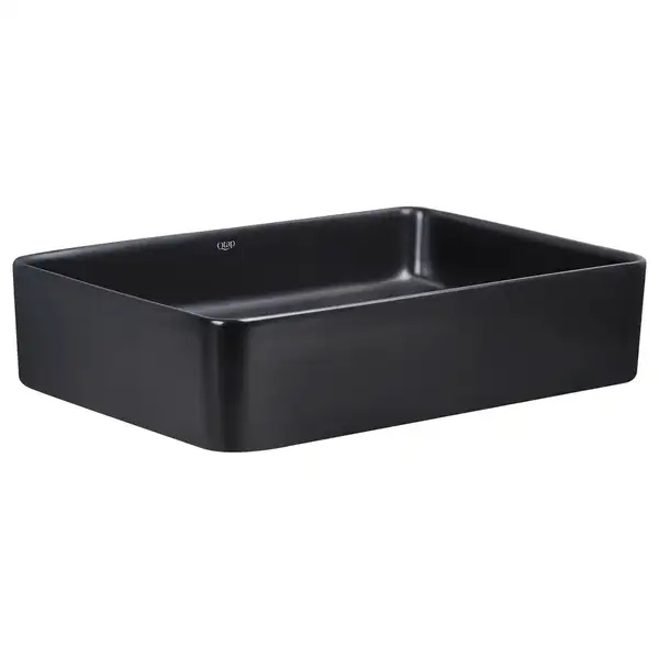 Раковина-чаша Qtap Tern 500х350х145 Matt black с донным клапаном QT1711A055MB