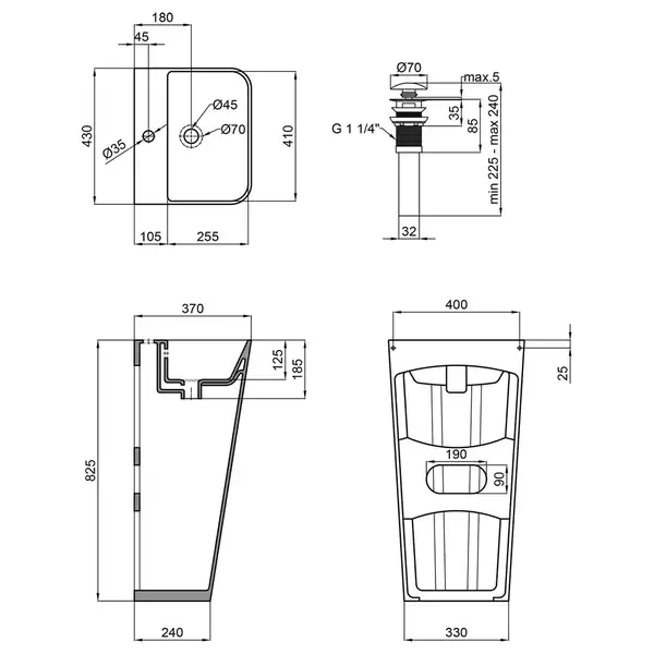 Раковина напольная моноблок Qtap Tern 440х380х830mm White с донным клапаном QT1711G302W Раковина напольная моноблок Qtap Tern 440х380х830mm White с донным клапаном QT1711G302W