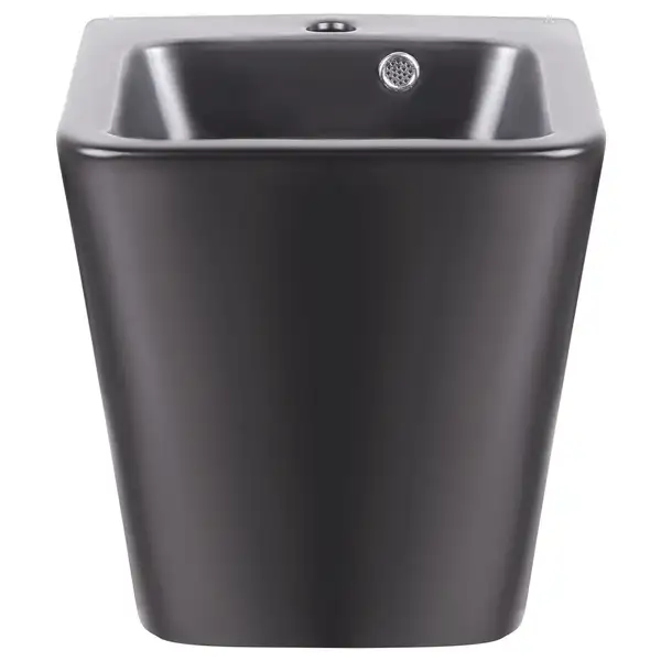 Раковина подвесная моноблок Qtap Tern 370х410х400 Matt black с донным клапаном QT1711G808MB
