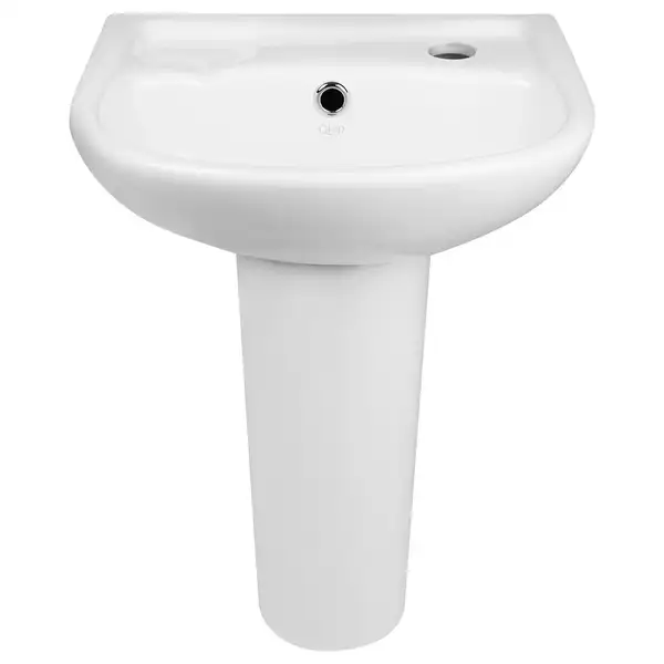Раковина напольная с пьедесталом Qtap Baby 375x305x520 White с донным клапаном QT2311LP304BW Раковина напольная с пьедесталом Qtap Baby 375x305x520 White с донным клапаном QT2311LP304BW