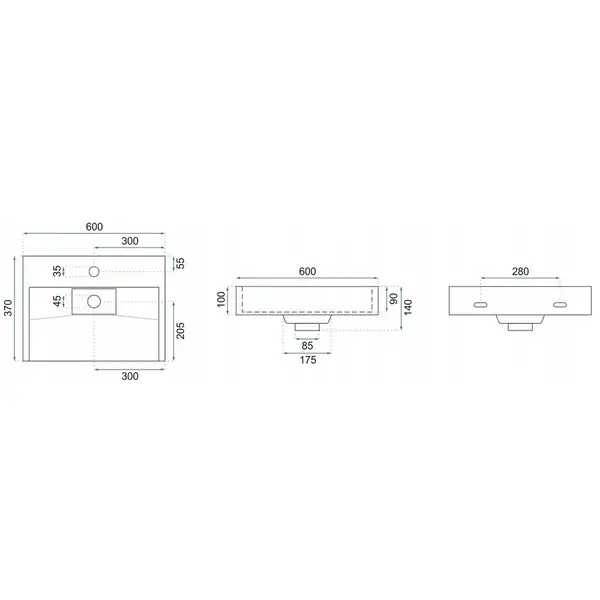 Умивальник GOYA REA 60см + Рама KPL-8901-6534 Умивальник GOYA REA 60см + Рама KPL-8901-6534