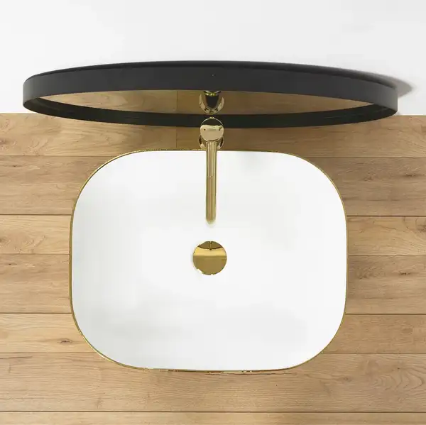 Умывальник (раковина) REA FLORIA BRUSHED GOLD WHITE накладной (REA-U0027) Умывальник (раковина) REA FLORIA BRUSHED GOLD WHITE накладной (REA-U0027)