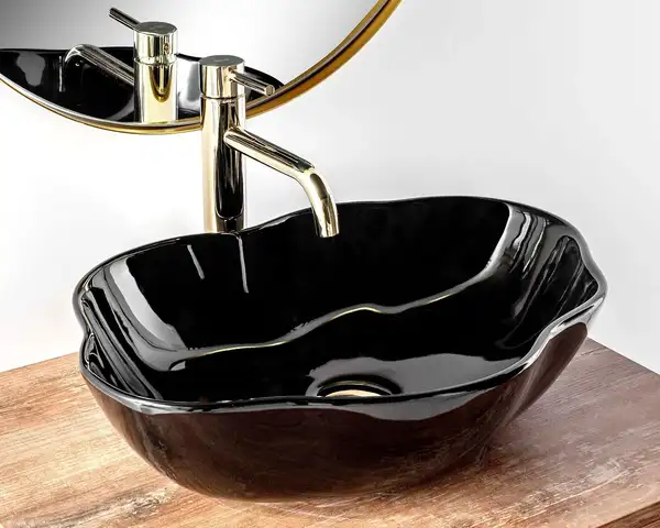 Умывальник (раковина) REA PEARL BLACK накладной черный (REA-U0858) Умывальник (раковина) REA PEARL BLACK накладной черный (REA-U0858)