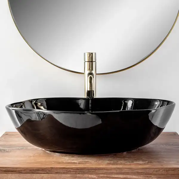 Умывальник (раковина) REA PEARL BLACK накладной черный (REA-U0858) Умывальник (раковина) REA PEARL BLACK накладной черный (REA-U0858)