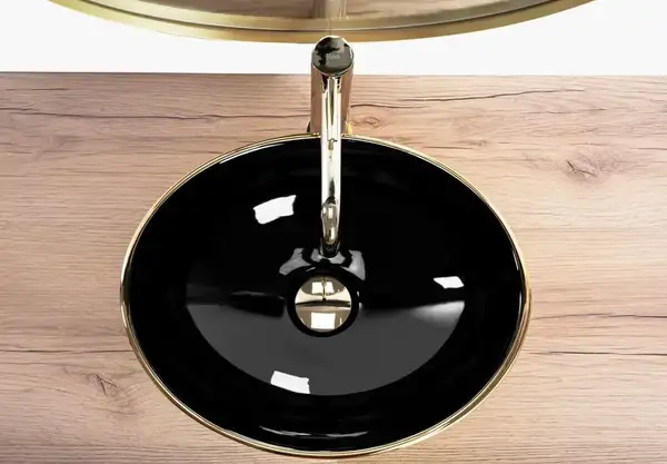 Умывальник (раковина) REA SOFIA BRUSHED GOLD BLACK накладной (REA-U3310) Умывальник (раковина) REA SOFIA BRUSHED GOLD BLACK накладной (REA-U3310)