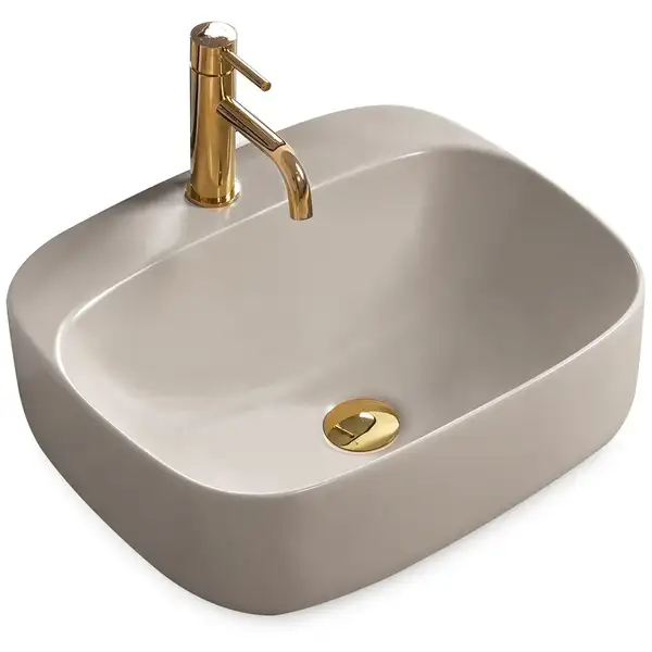 Умывальник (раковина) REA LUIZA 50 LIGHT GREY MATT накладной серый матовый (REA-U5601) Умывальник (раковина) REA LUIZA 50 LIGHT GREY MATT накладной серый матовый (REA-U5601)