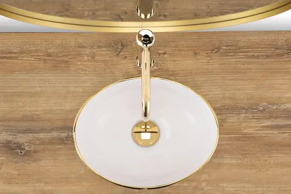 Умывальник (раковина) REA SOFIA MINI GOLD WHITE накладной (REA-U6334) Умывальник (раковина) REA SOFIA MINI GOLD WHITE накладной (REA-U6334)