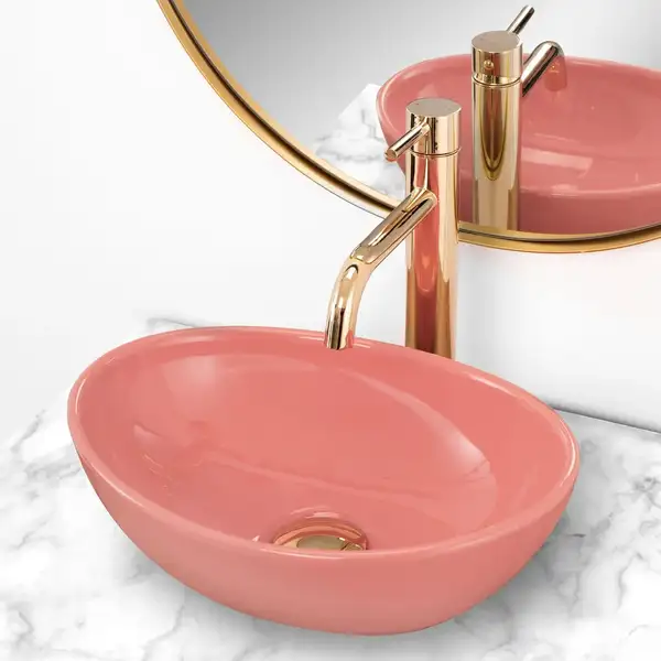 Умывальник (раковина) REA SOFIA MINI PINK накладной розовый (REA-U6335)