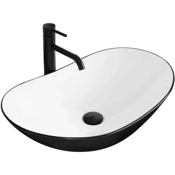 Умывальник (раковина) REA ROYAL BLACK WHITE накладной (REA-U6600)