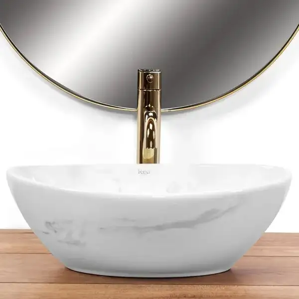 Умывальник (раковина) REA SOFIA NATURE MARBLE накладной белый (REA-U6605) Умывальник (раковина) REA SOFIA NATURE MARBLE накладной белый (REA-U6605)