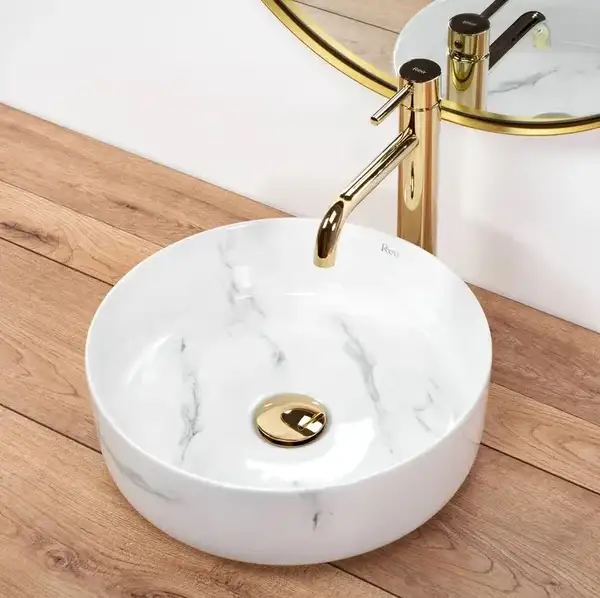 Умывальник (раковина) REA SAMI NATURE MARBLE накладной мрамор (REA-U6606)