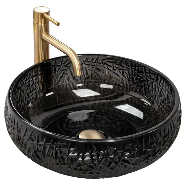 Умывальник (раковина) REA ICE BLACK накладной (REA-U6660) Умывальник (раковина) REA ICE BLACK накладной (REA-U6660)