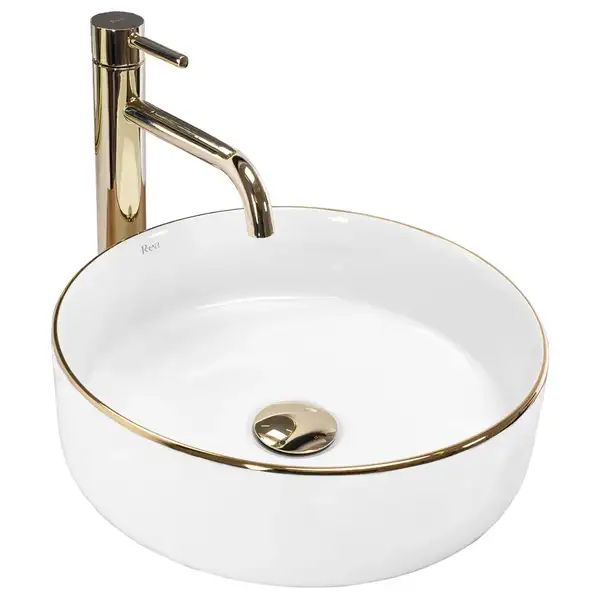 Rea SAMI GOLD EDGE Умивальник накладний, білий (REA-U6758)