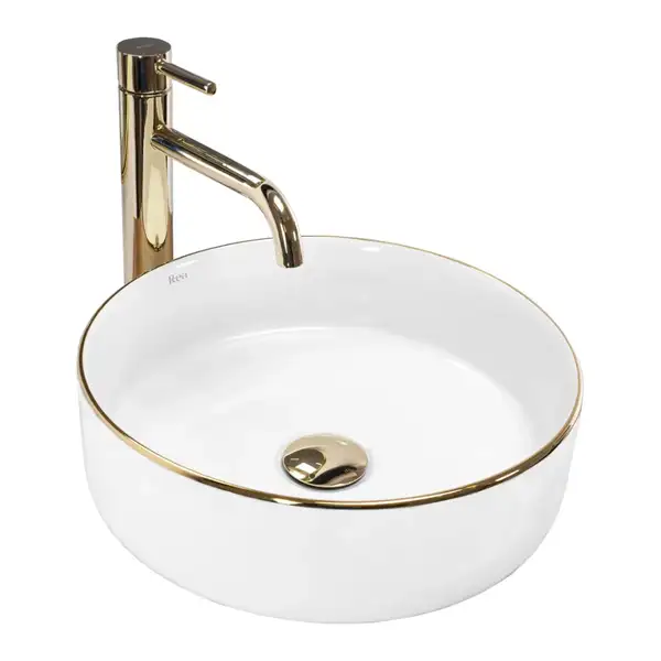 Rea SAMI GOLD EDGE Умивальник накладний, білий (REA-U6758)