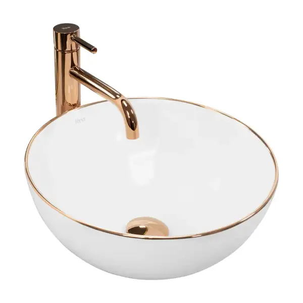 Rea Stella Rose Gold Edge Умивальник накладний (REA-U7444) Rea Stella Rose Gold Edge Умивальник накладний (REA-U7444)