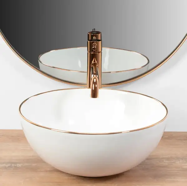 Rea Stella Rose Gold Edge Умивальник накладний (REA-U7444) Rea Stella Rose Gold Edge Умивальник накладний (REA-U7444)