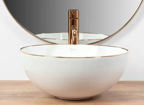 Rea Stella Rose Gold Edge Умивальник накладний (REA-U7444) Rea Stella Rose Gold Edge Умивальник накладний (REA-U7444)