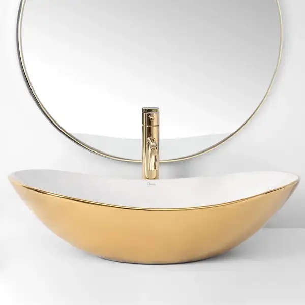 Умывальник (раковина) REA ROYAL GOLD WHITE накладной (REA-U7808) Умывальник (раковина) REA ROYAL GOLD WHITE накладной (REA-U7808)