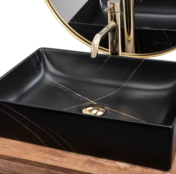 Умывальник (раковина) REA INGA BLACK MARBLE MATT накладной (REA-U8006) Умывальник (раковина) REA INGA BLACK MARBLE MATT накладной (REA-U8006)