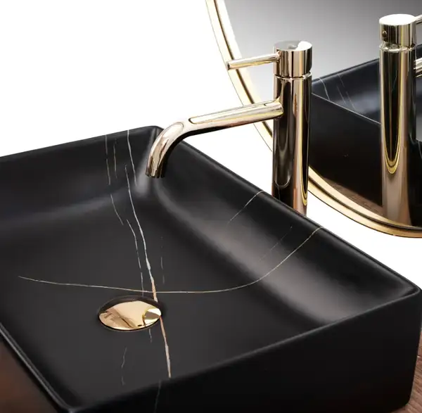 Умывальник (раковина) REA INGA BLACK MARBLE MATT накладной (REA-U8006) Умывальник (раковина) REA INGA BLACK MARBLE MATT накладной (REA-U8006)