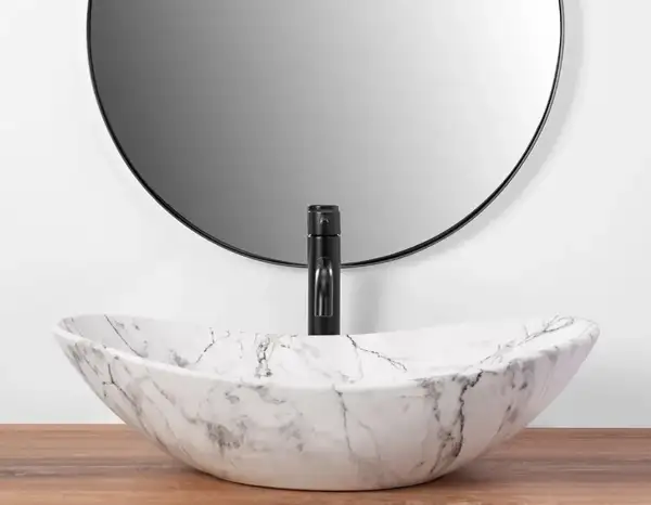 Умивальник (раковина) REA ROYAL STATUARIO MARBLE MATT накладний мармур (REA-U8010) Умивальник (раковина) REA ROYAL STATUARIO MARBLE MATT накладний мармур (REA-U8010)