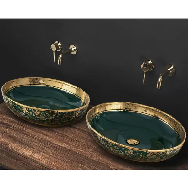 Умывальник (раковина) REA MARGOT GREEN GOLD накладной (REA-U8462) Умывальник (раковина) REA MARGOT GREEN GOLD накладной (REA-U8462)