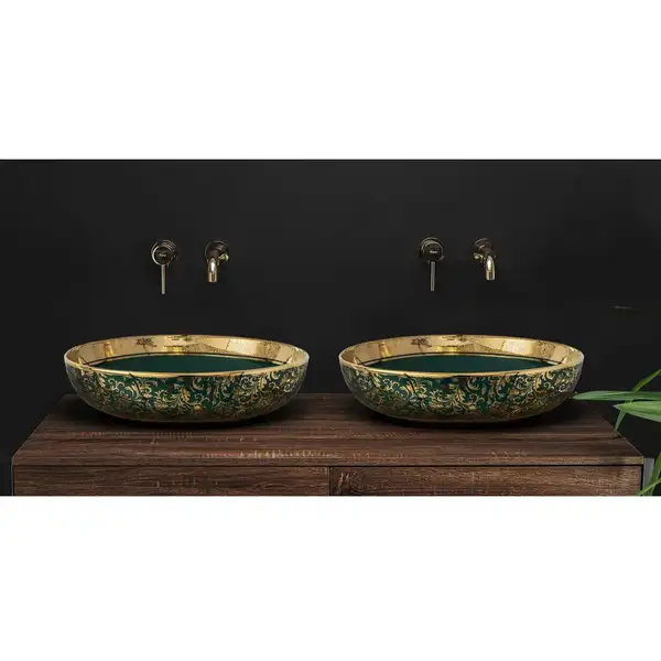 Умывальник (раковина) REA MARGOT GREEN GOLD накладной (REA-U8462) Умывальник (раковина) REA MARGOT GREEN GOLD накладной (REA-U8462)