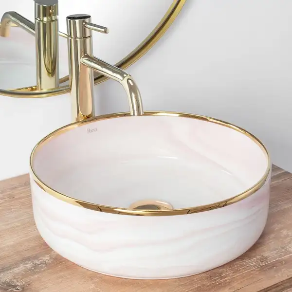Умывальник (раковина) REA MERIDA PINK накладной розовый (REA-U8549) Умывальник (раковина) REA MERIDA PINK накладной розовый (REA-U8549)