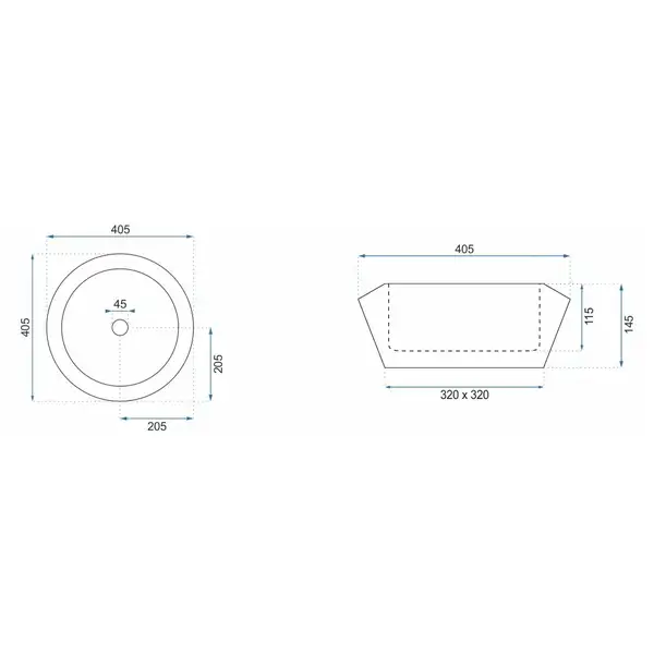 Умывальник (раковина) REA CHIC BLACK накладной черный (REA-U8600)