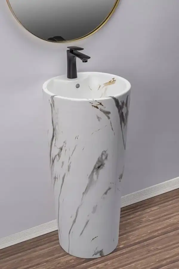 Умывальник (раковина) REA BLANKA MARBLE напольный (REA-U8704) Умывальник (раковина) REA BLANKA MARBLE напольный (REA-U8704)