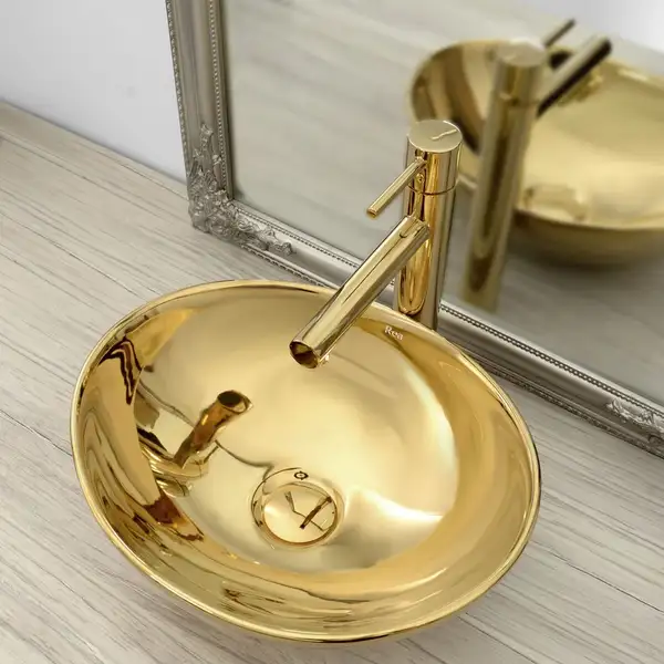 Rea Sofia Gold Умывальник накладной, золотой (REA-U9015)