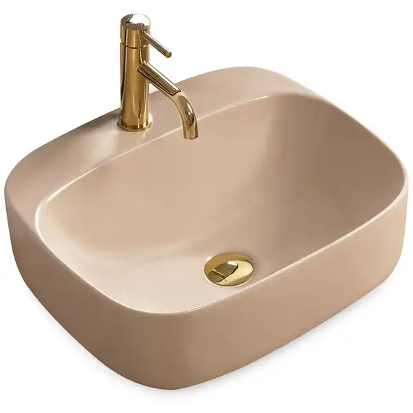 Умывальник (раковина) REA LUIZA 50 BEIGE MAT накладной (REA-U9609) Умывальник (раковина) REA LUIZA 50 BEIGE MAT накладной (REA-U9609)