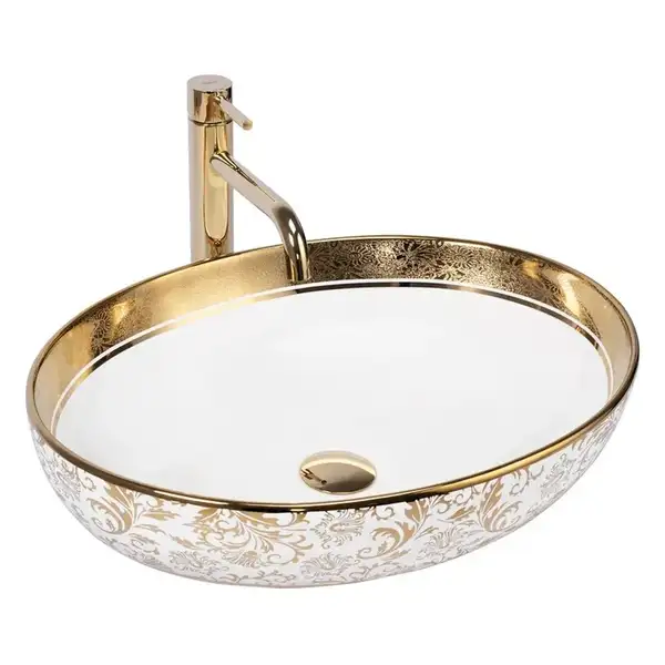 Умывальник (раковина) REA MARGOT WHITE GOLD накладной (REA-U9650) Умывальник (раковина) REA MARGOT WHITE GOLD накладной (REA-U9650)